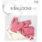 Ballonger Rosa/vit 8-p Happy Party.