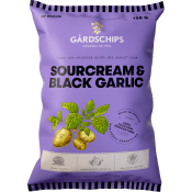 Chips Sourcream & black galic 150g Gårdschips.