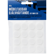 Möbeltassar självhäftande Vita 17mm ICA 20p.