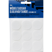 Möbeltassar självhäftande Vita 28mm 12p ICA.