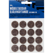Möbeltassar självhäftande Bruna 20mm 16p ICA.