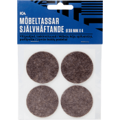 Möbeltassar självhäftande 38mm 4p Brun ICA.