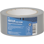 Vävtape/silvertape 25mx50mm.
