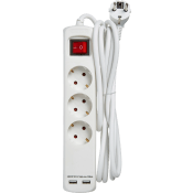 Grenuttag 3vägs +2 USB portar jordat.