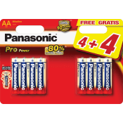 Alkalinebatteri Pro power AA 1,5V 8-p Panasonic.
