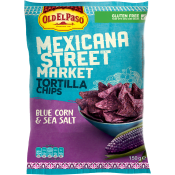 Tortillachips Blue corn & sea salt 150g Old El Paso.