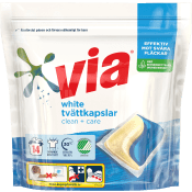 Tvättkapslar Vittvätt 14-p Miljömärkt Via.