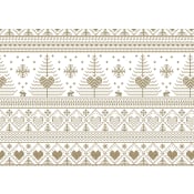 Julpapper Korsstygn Guld 0,7x3m ICA.