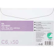 Kuvert Vit C6 50-p ICA.