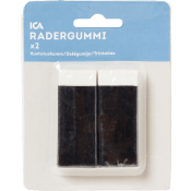 Radergummi Vit/svart 2-p ICA Home.