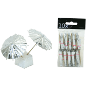 Partyparasoll Silver 10cm 10-p Hedlund.