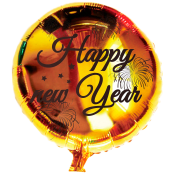 Folieballong Happy New Year Guld 23cm Packers.