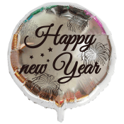 Folieballong Happy New Year Silver 23cm Packers.