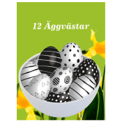 Äggvästar Prick/rand Svart/vit 12-p.