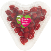 Hallon i hjärtask 170g.