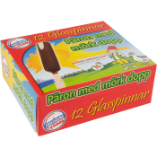 Glasspinne Päron med mörk dopp 40g 12-p Engelholms Glass.