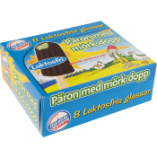 Glasspinne Päron med mörk dopp Laktosfri 55g 8-p Engelholms Glass.