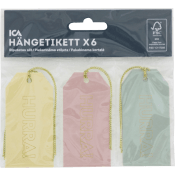 Hängetiketter Hurra 6 st.