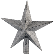 Toppstjärna 21cm silverglitter Festive.