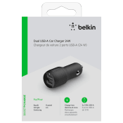 Billaddare USB 2x12W Svart Belkin.