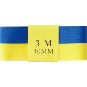 Blågula sidenband 3mx40mm 1-p.