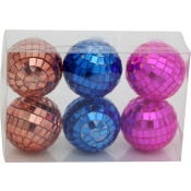 Mini Discobollar 6cm 6p mix färg Festive.
