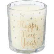 Happy New Year fylld ljuslykta.