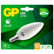 LED lampa GP kronljuslampa, E14, dim, 6W (40W), 470LM Batteristen.