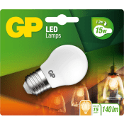 LED lampa GP filament frostad globlampa mini E27 1,2W-15W Batteristen.
