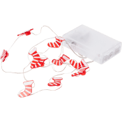Trådslinga Strumpa 15LED Röd/vit ICA.