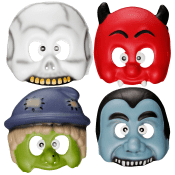 Halloweenmask barn 4 olika Festive.
