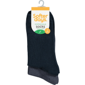Strumpa 37-40 2p blå mix Softer Days.