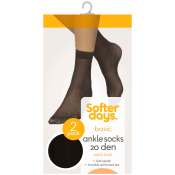 Ankelstrumpa 20den 36-41 2p svart Softer Days.