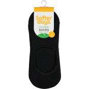 Strumpa invisible 37-40 2p svart Softer Days.