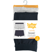 Boxer Marinblå/Ljusgrå Melange 122/128 2-p Softer Days.