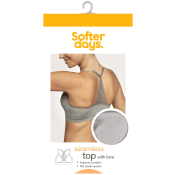 Topp seamless spets L/XL 1p ljusgrå Softer Days.