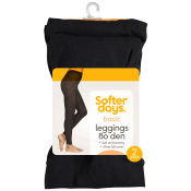 Leggings 80den 40-44 2p svart Softer Days.