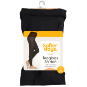 Leggings 80den 44-48 2p svart Softer Days.