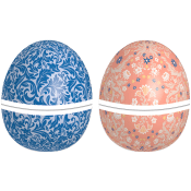 Påskägg 14cm stående blå rosa.