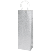 Flaskpåse Glitter silver 12x36 cm.