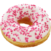 Hallondonut fylld 72g Bageri La Lorraine.