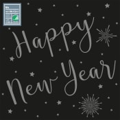 Servett 20-p Svart New Year 33cm ICA.