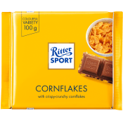 Choklad Cornflakes 100g Ritter Sport.