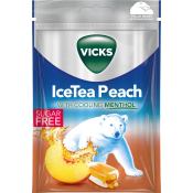 Halstablett Ice Tea Peach Sugar Free 72g Vicks.