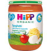 Spaghetti tomat & mozzarella Från 8m Ekologisk 190g Hipp.