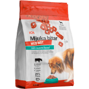 Hundmat Mjuka smakfulla bitar Oxkött 1,5kg ICA.