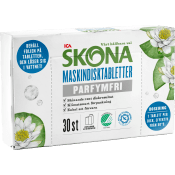 Maskindisktablett Parfymfri 30-p Miljömärkt ICA Skona.