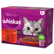 Kattmat Klassiska måltider i sås 1+ 12-p Whiskas.