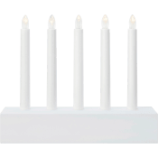 Batteriljusstake Vit 5L Lea Markslöjd.