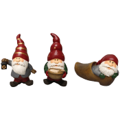 Hustomte röd 3 olika 12cm Festive.